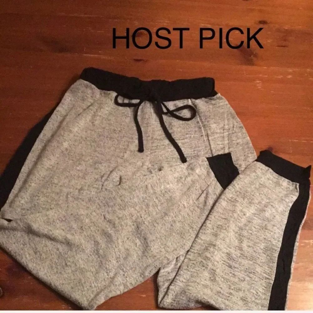 Grey side stripe terry joggers - Picture 2 of 5